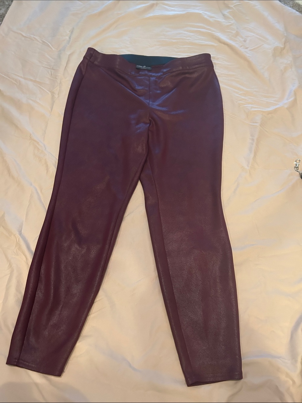Lane Bryant Faux Leather Skinny Ankle Pants - Plum size 18/20